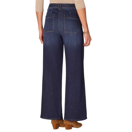 Women's Democracy Plus Size "Ab"solution Skyrise Tulip Hem Curvy Wide Leg Jeans - Primary Image