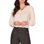 Women's Democracy Cased Hem Knit Long Sleeve V-Neck Shirt - Thumbnail 1 of 4