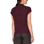 Women's Democracy Curved Placket Mixed Media Mock Neck Pullover Sweater - Thumbnail 3 of 4