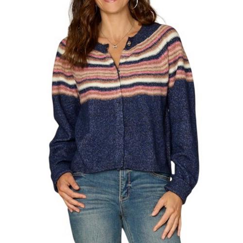 Women's Democracy Jaquard Hidden Snap Cardigan - Primary Image