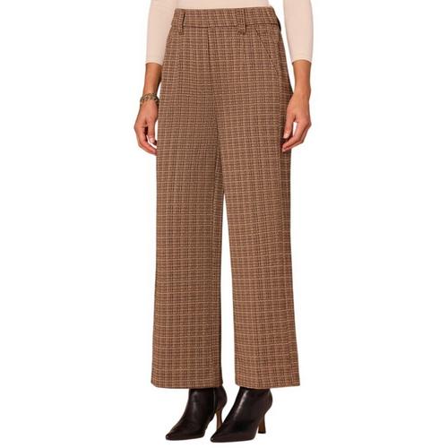 Women's Democracy "Ab"leisure Skyrise Pull-On Plaid Wide Leg Dress Pants - Primary Image