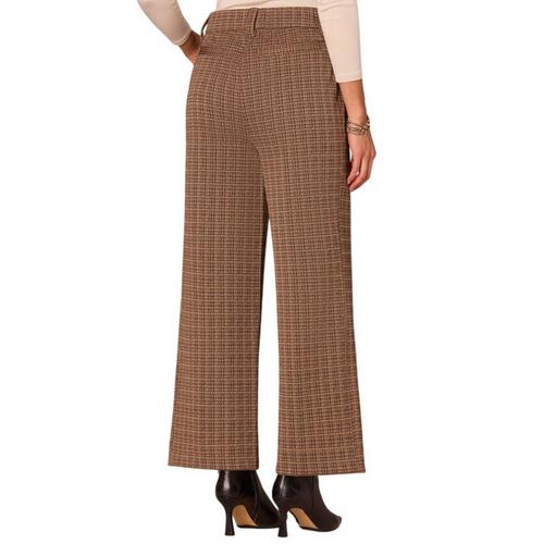 Women's Democracy "Ab"leisure Skyrise Pull-On Plaid Wide Leg Dress Pants - Primary Image