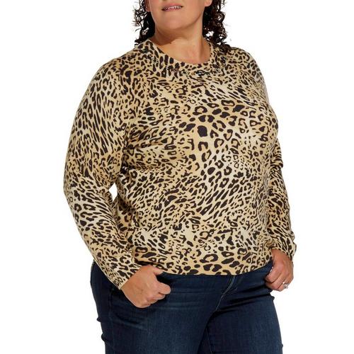 Women's Democracy Plus Size Sequin Embroirdery Printed Pullover Sweater - Primary Image