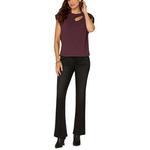 Women's Democracy Rhinestone Cut Out Knit Shirt - Thumbnail 4 of 4