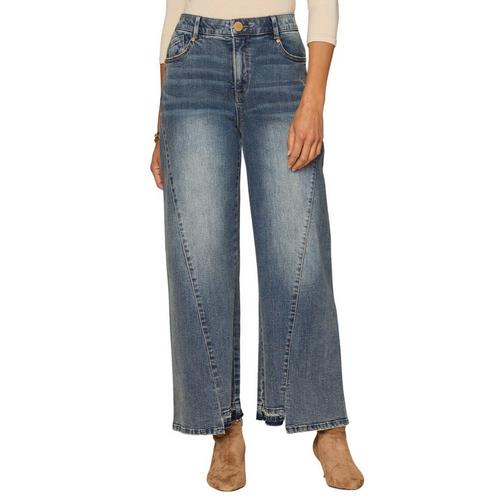 Women's Democracy "Ab"solution Skyrise Uneven Release Step Hem Wide Leg Jeans - Primary Image