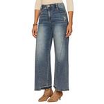Women's Democracy "Ab"solution Skyrise Uneven Release Step Hem Wide Leg Jeans - Thumbnail 2 of 4