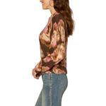 Women's Democracy Ruched Sleeve Printed Mock Neck Pullover Sweater - Thumbnail 2 of 3