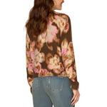 Women's Democracy Ruched Sleeve Printed Mock Neck Pullover Sweater - Thumbnail 3 of 3