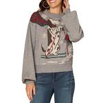 Women's Democracy Skiing Dog Jacquard Pullover Sweater - Thumbnail 1 of 4