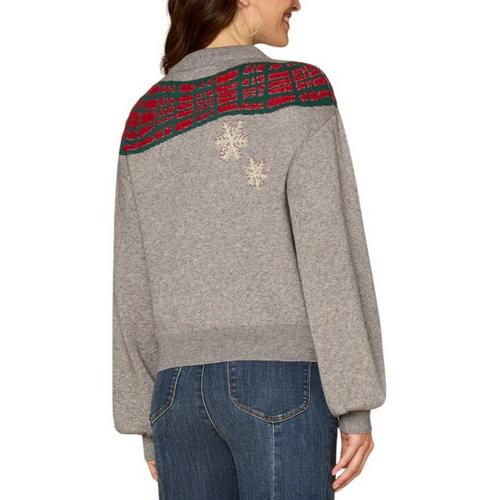 Women's Democracy Skiing Dog Jacquard Pullover Sweater - Primary Image