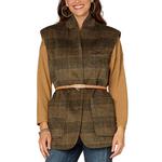 Women's Democracy Stand Collar Button Front Elongated Woven Vest - Thumbnail 1 of 3