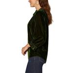 Women's Democracy Embroidered Woven 3/4 Sleeve Notch Neck Blouse - Thumbnail 2 of 4