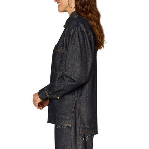 Women's Democracy Snap Button Release Hem Denim Long Sleeve Shacket - Primary Image
