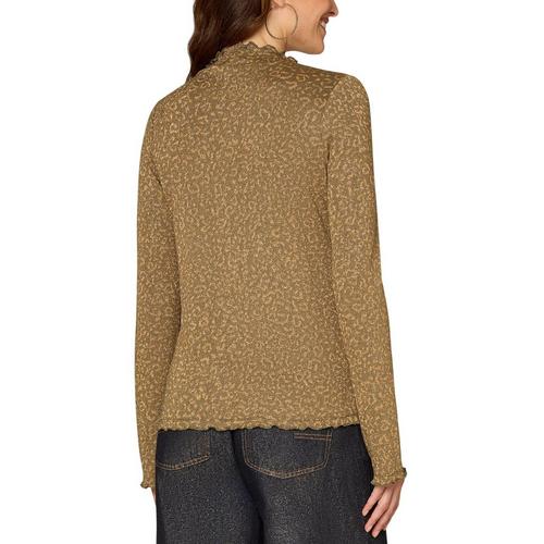 Women's Democracy Bell Sleeve Printed Mock Neck Pullover Sweater - Primary Image