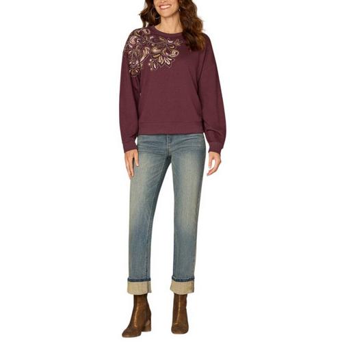 Women's Democracy Abstract Beaded Embroidery Long Sleeve Shirt - Primary Image