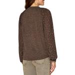 Women's Democracy Half Placket Mixed Media Knit Long Sleeve Notch Neck Shirt - Thumbnail 3 of 4