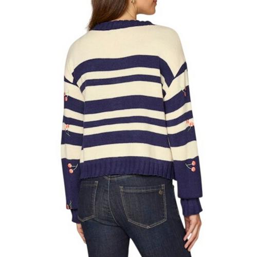 Women's Democracy Placement Stripe With Embroidery Cardigan - Primary Image