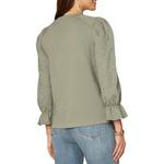 Women's Democracy Die Cut Embroidered 3/4 Sleeve Shirt - Thumbnail 2 of 3