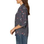 Women's Democracy Piping Detail Printed Woven Button Up Shirt - Thumbnail 2 of 3