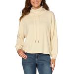 Women's Democracy Mix Media Knit Long Sleeve Cowl Neck Shirt - Thumbnail 1 of 3