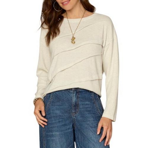 Women's Democracy Mix Media Overlock Detail Long Sleeve Shirt - Primary Image