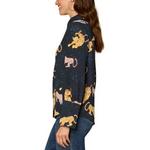 Women's Democracy French Cuff Band Printed Long Sleeve Button Up Shirt - Thumbnail 2 of 3