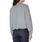 Women's Democracy Surplus Bubble Hem Mix Media Knit Long Sleeve Mock Neck Shirt - Thumbnail 3 of 3