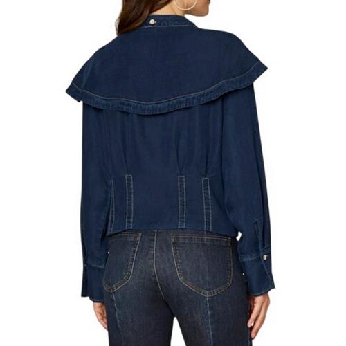Women's Democracy Pleat Detail Lyocell Long Sleeve Shacket - Primary Image