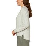 Women's Democracy Hi Low Hem Embroidered Detail Mock Neck Pullover Sweater - Thumbnail 2 of 3