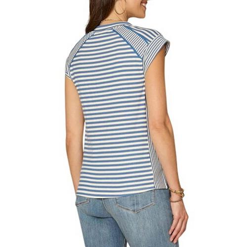 Women's Democracy Extended Cap Sleeve Stripe Blocked Shirt - Primary Image