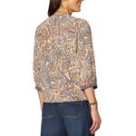 Women's Democracy Placement Print Woven 3/4 Sleeve Notch Neck Shirt - Thumbnail 3 of 4