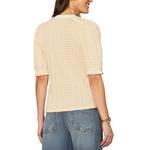 Women's Democracy Elbow Puff Sleeve Embroidered Stripe Notch Neck Shirt - Thumbnail 3 of 4