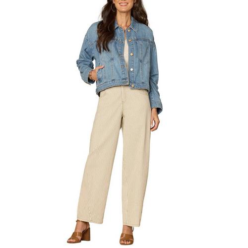 Women's Democracy Oversized Barrel Sleeve Denim Jacket - Primary Image