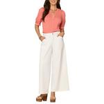 Women's Democracy Elbow Puff Sleeve Embroidered Notch Neck Shirt - Thumbnail 4 of 4