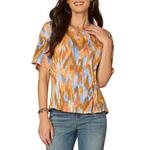Women's Democracy Pleated Peplum Hem Printed Shirt - Thumbnail 1 of 4