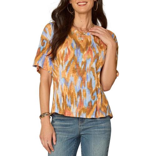 Women's Democracy Pleated Peplum Hem Printed Shirt - Primary Image