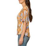 Women's Democracy Pleated Peplum Hem Printed Shirt - Thumbnail 2 of 4