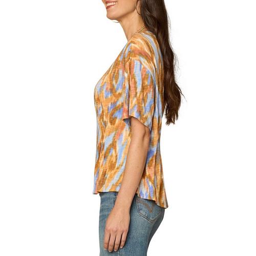 Women's Democracy Pleated Peplum Hem Printed Shirt - Primary Image