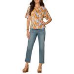 Women's Democracy Pleated Peplum Hem Printed Shirt - Thumbnail 4 of 4
