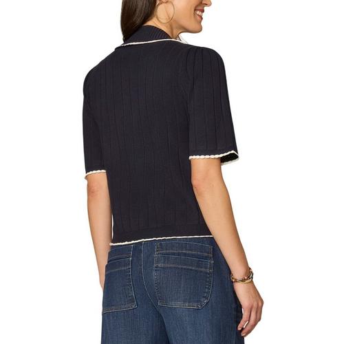 Women's Democracy Scallop Tipping Pullover Sweater - Primary Image