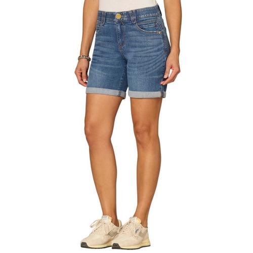 Women's Democracy “Ab”solution Booty Lift Roll Cuff Jean Shorts - Primary Image
