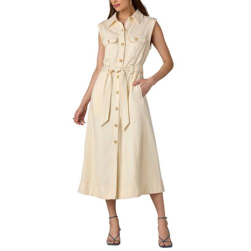 Women's Wit & Wisdom Button Down Front Dart Denim Midi Dress | SCHEELS.com