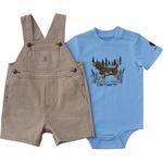 Baby Boys' Carhartt Stripe Onesie and Shortalls Set - Thumbnail 1 of 2
