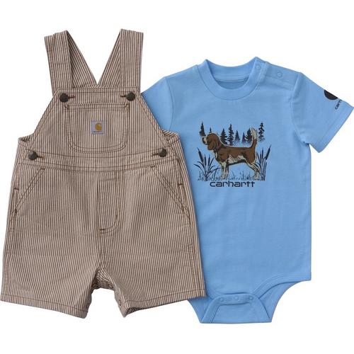 Baby Boys' Carhartt Stripe Onesie and Shortalls Set - Primary Image