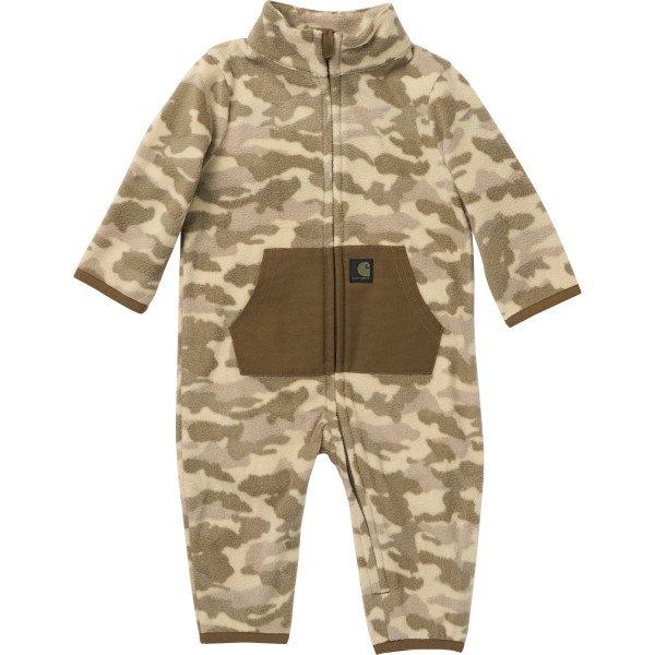Carhartt Male Boys' Long Sleeve Zip-Front Fleece Camo Coverall (Baby) | Beige | 3M Ai