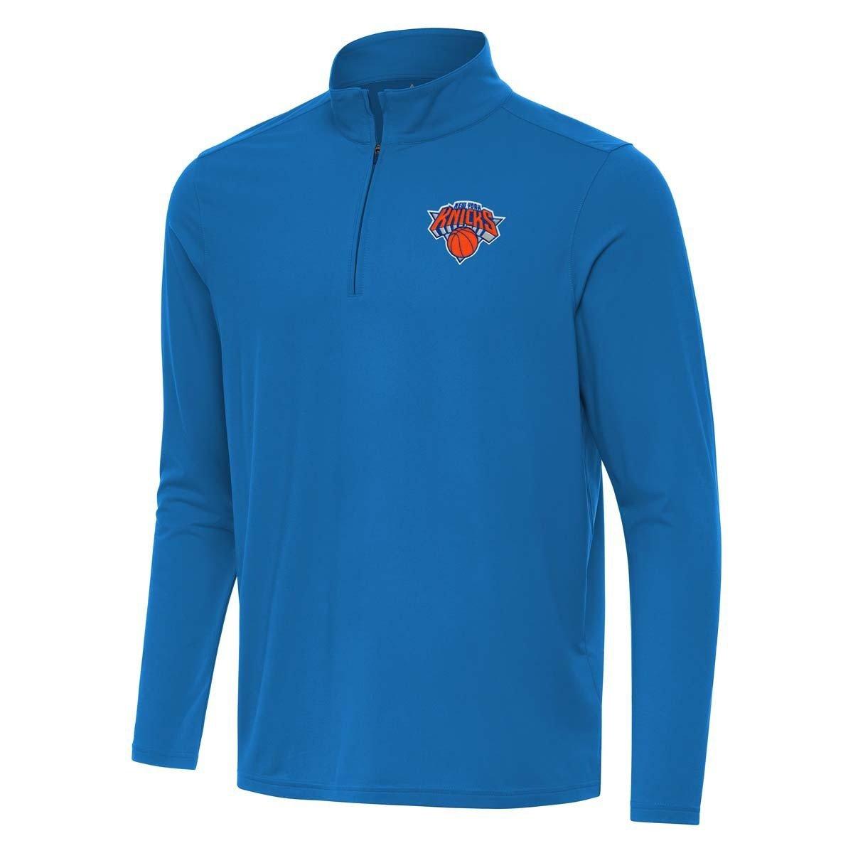 Antigua Men's Blue New York Knicks Intent Quarter-Zip Sweatshirt - Blue