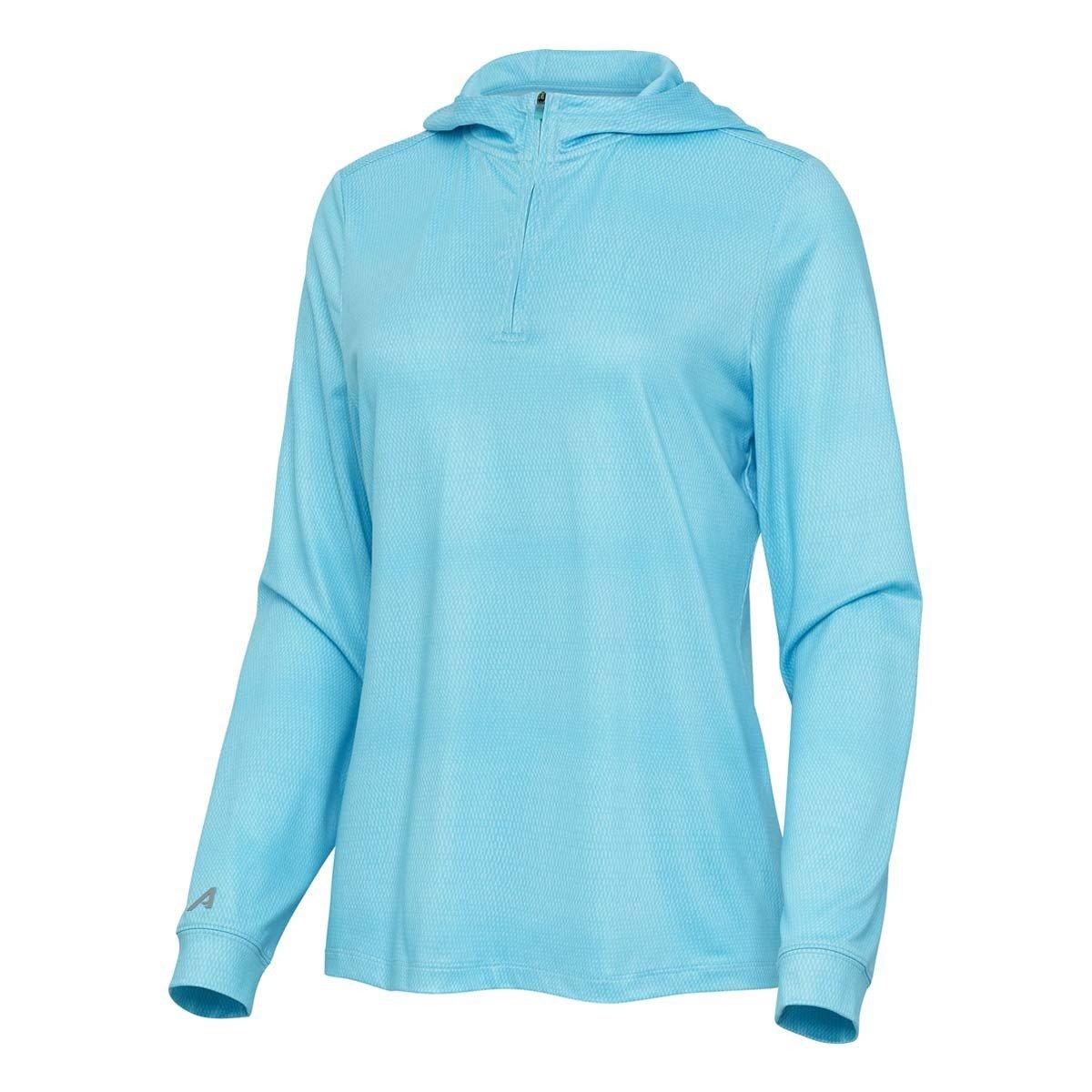 Antigua Spring 2025 Womens Mock Neck Long Sleeve Quarter-Zip Pullover Sweater, Small, Blue