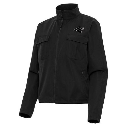 Antigua Women's Carolina Panthers Brushed Carbon Even Par Jacket - Primary Image