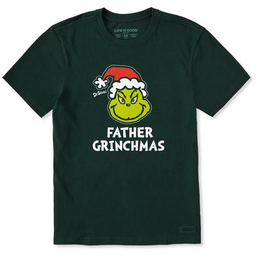 Men's Life is Good Father Grinchmas T-Shirt - Primary Image