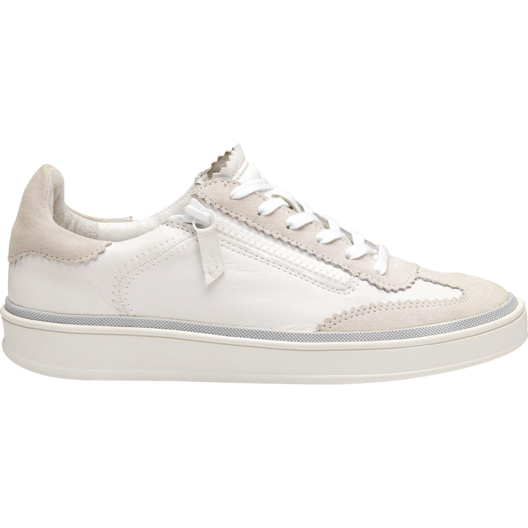 Johnston & Murphy Women's Ashley Side-Zip Lace-Up - White Suede/Glove Leather - Size 6 - M